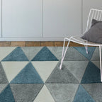 Tapis bleu et gris Sketch Kite