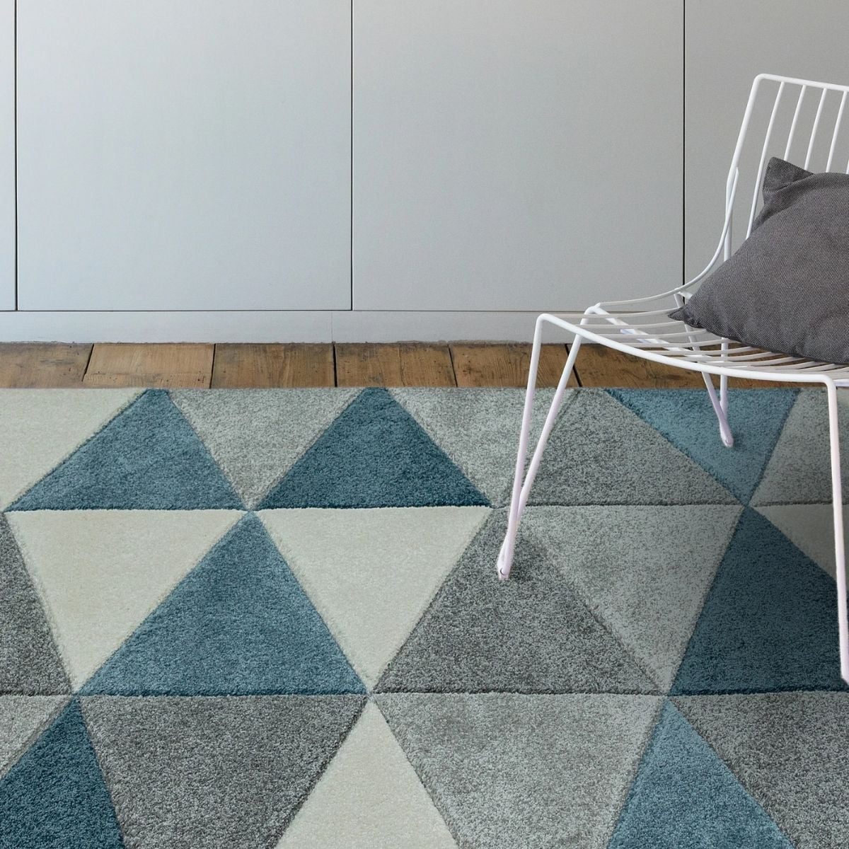 Tapis bleu et gris Sketch Kite