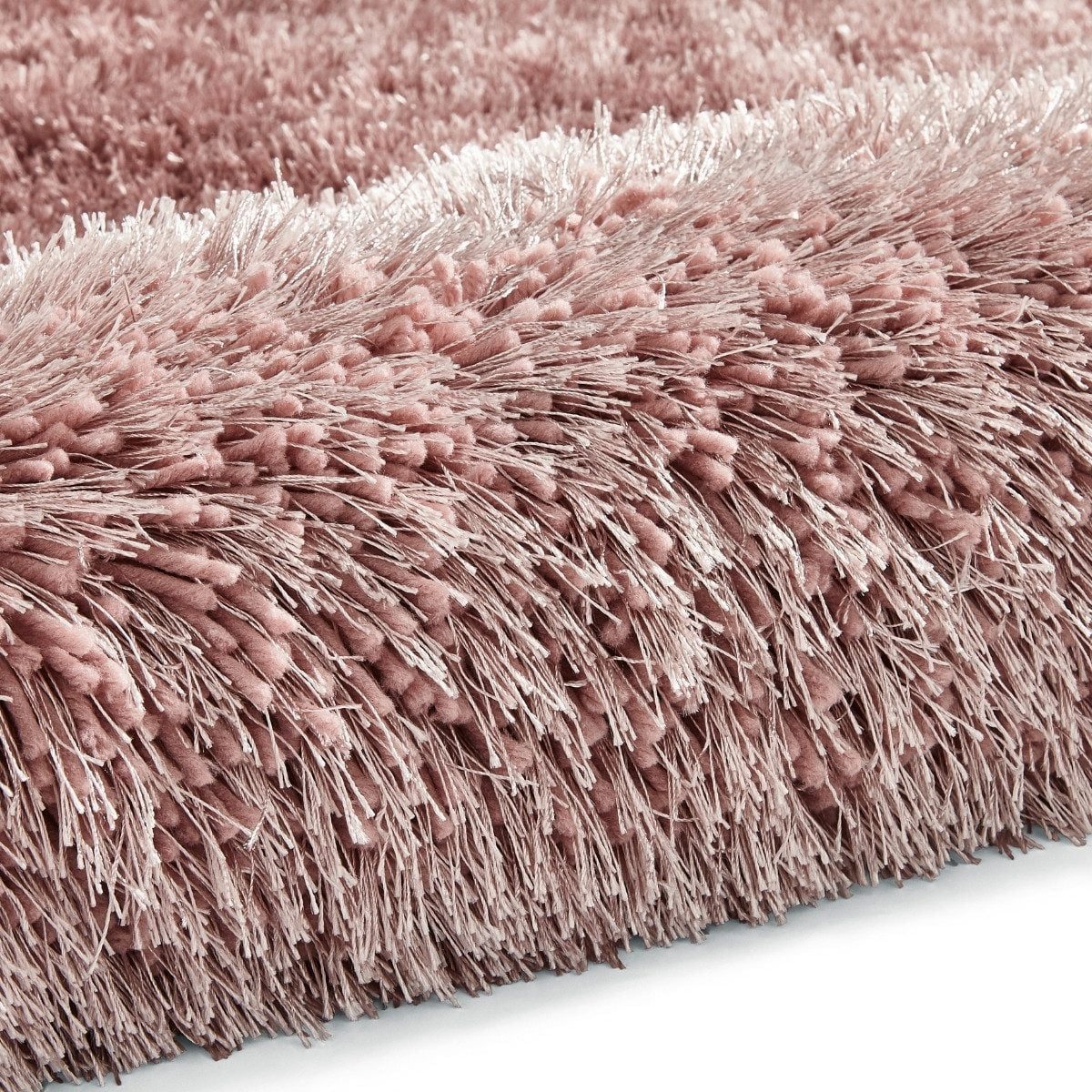 Tapis à poils longs rose Montana Rose