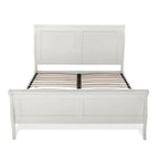 Lit Chanel à panneaux de bois blanc