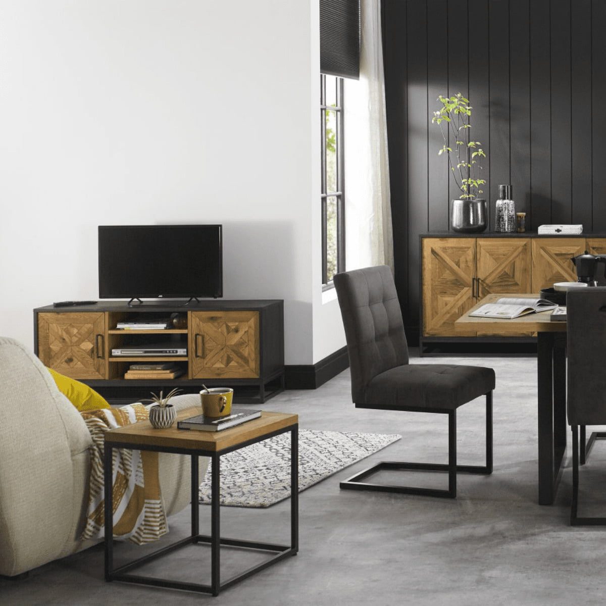 Table d'appoint Inishmore en chêne et métal