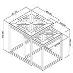 Tables gigognes en métal et bois Inishmore