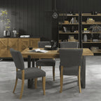 Chaise de salle à manger Inishmore grise recouverte de tissu