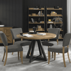 Chaise de salle à manger Inishmore grise recouverte de tissu