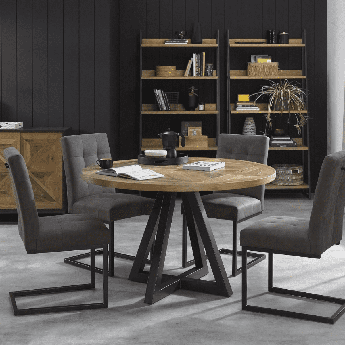 Chaise de salle à manger Inishmore à piètement en métal