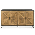 Buffet Inishmore large en métal noir et bois 