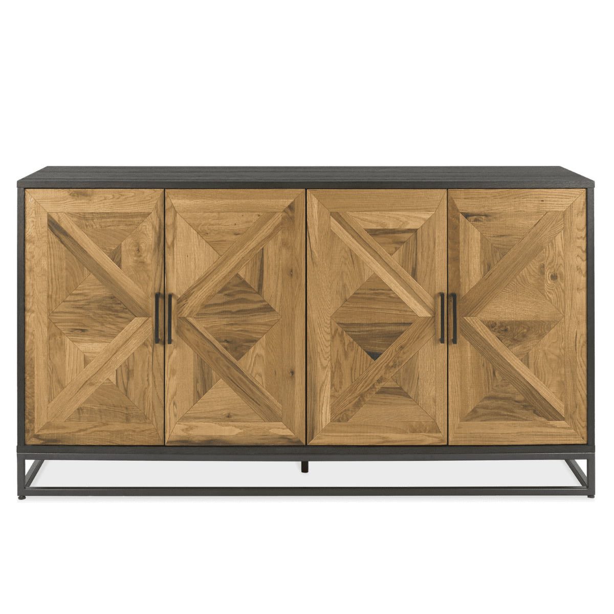 Buffet Inishmore large en métal noir et bois 