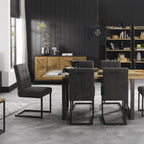 Buffet Inishmore large en métal noir et bois 