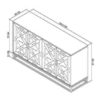 Buffet Inishmore large en métal noir et bois 