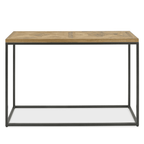 Table console Inishmore en chêne et métal noir 