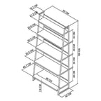 Bibliothèque Inishmore en chêne et métal