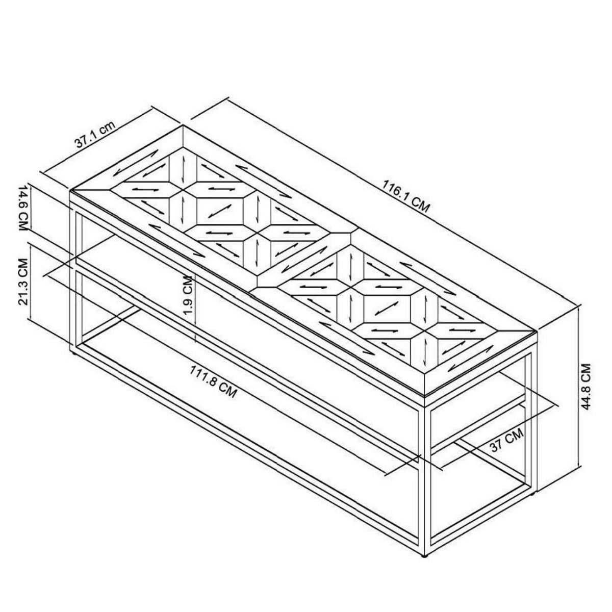 Meuble TV en bois et métal Inishmore