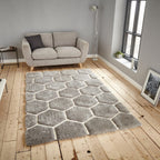 Tapis géométrique à poils longs Noble House