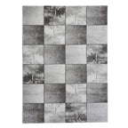 Tapis à carrés géométriques artisanaux