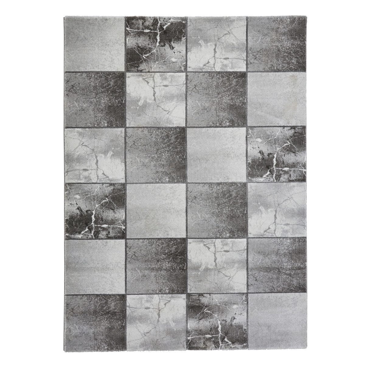 Tapis à carrés géométriques artisanaux