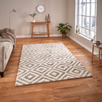 Tapis élégant beige à losanges