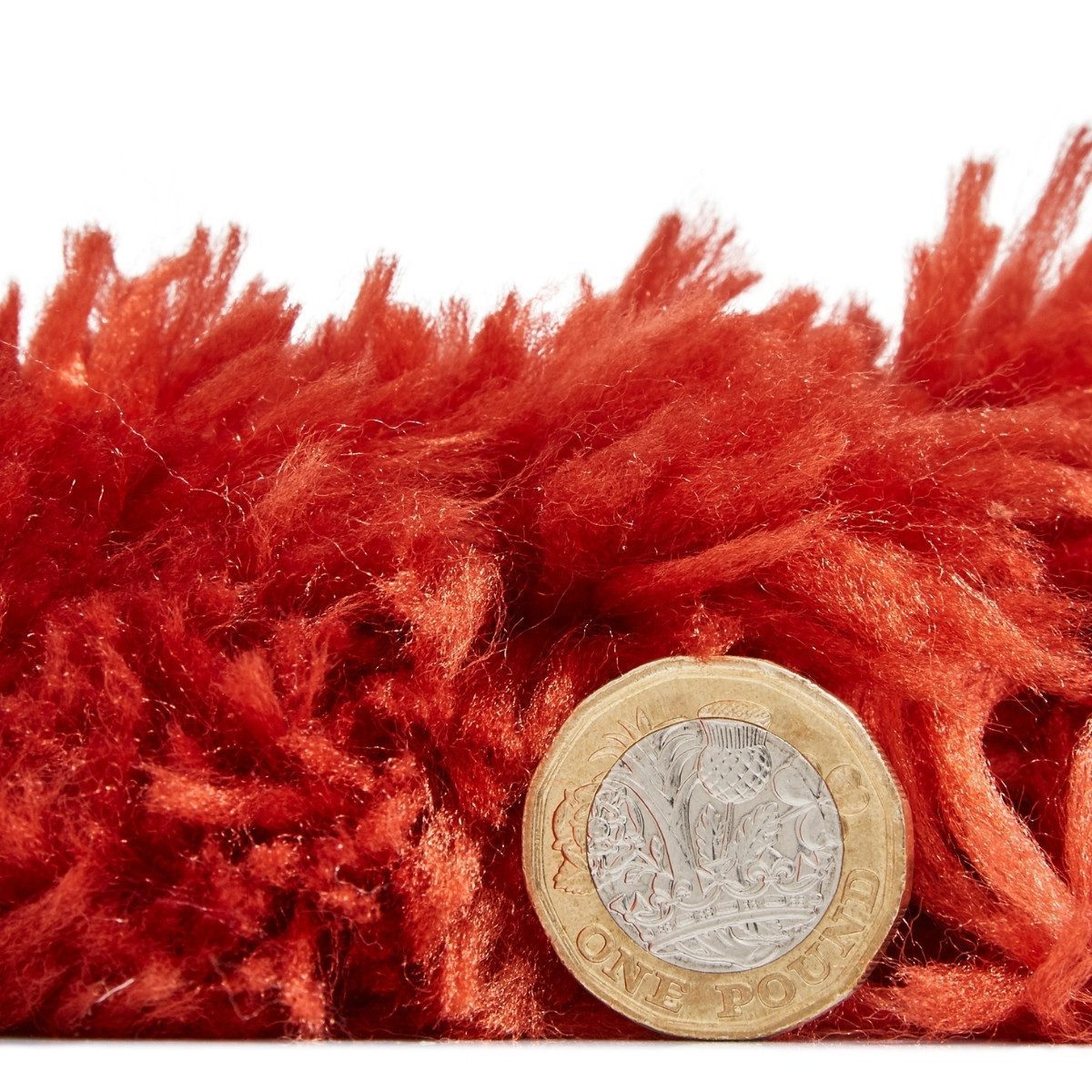 Tapis à poils longs rouge terracotta polaire