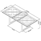 Table de salle à manger extensible Inishmore en chêne et métal 