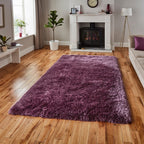 Tapis à poils longs violet clair lavande polaire