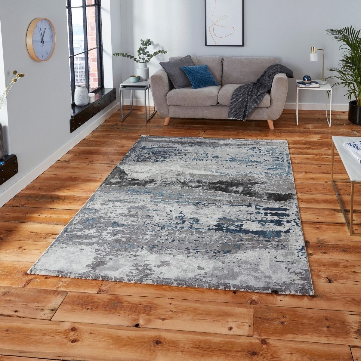 Tapis texturé abstrait artisanal