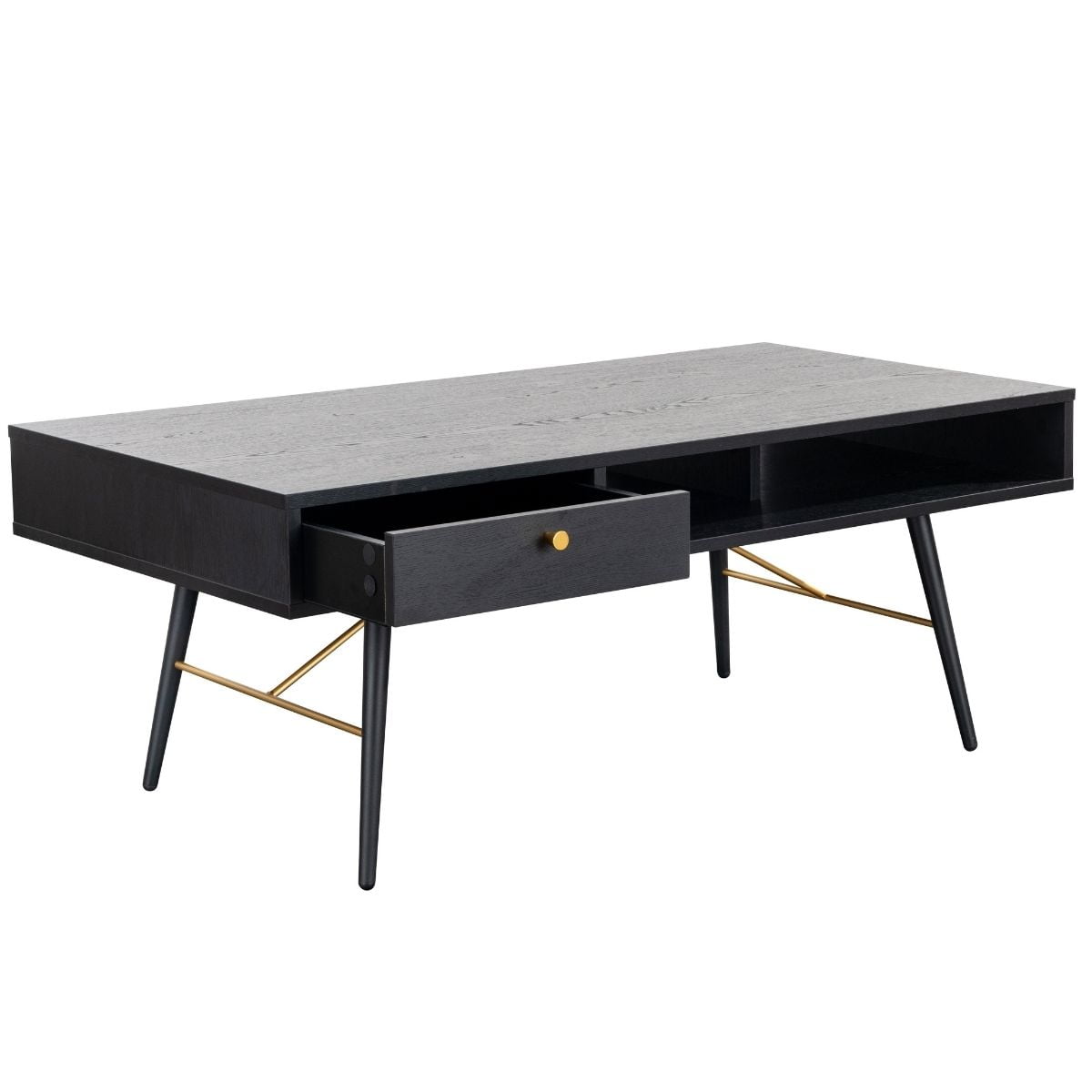 Table basse Bulgarie noire et cuivre 1,15 m