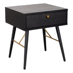 Table de chevet bulgare noire et cuivre 