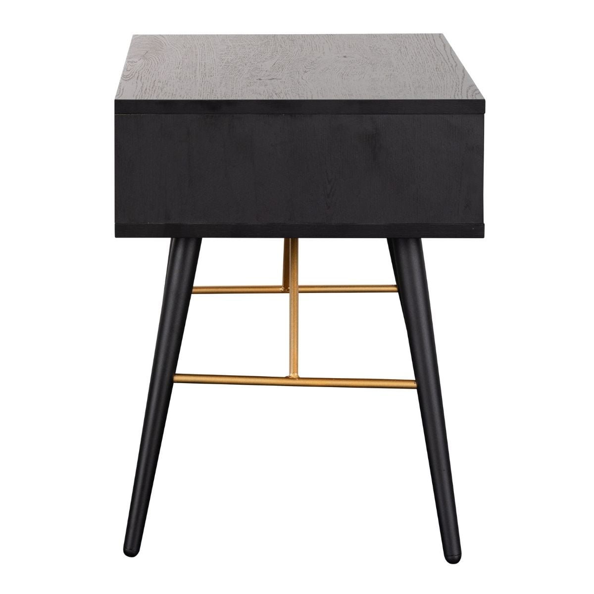 Table de chevet bulgare noire et cuivre 