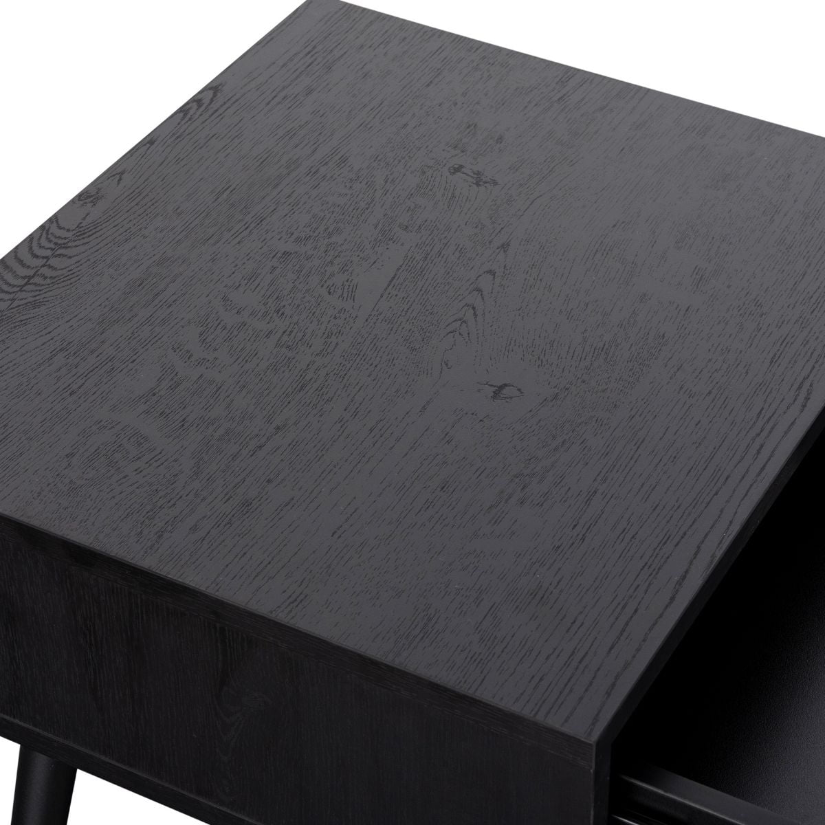 Table de chevet bulgare noire et cuivre 