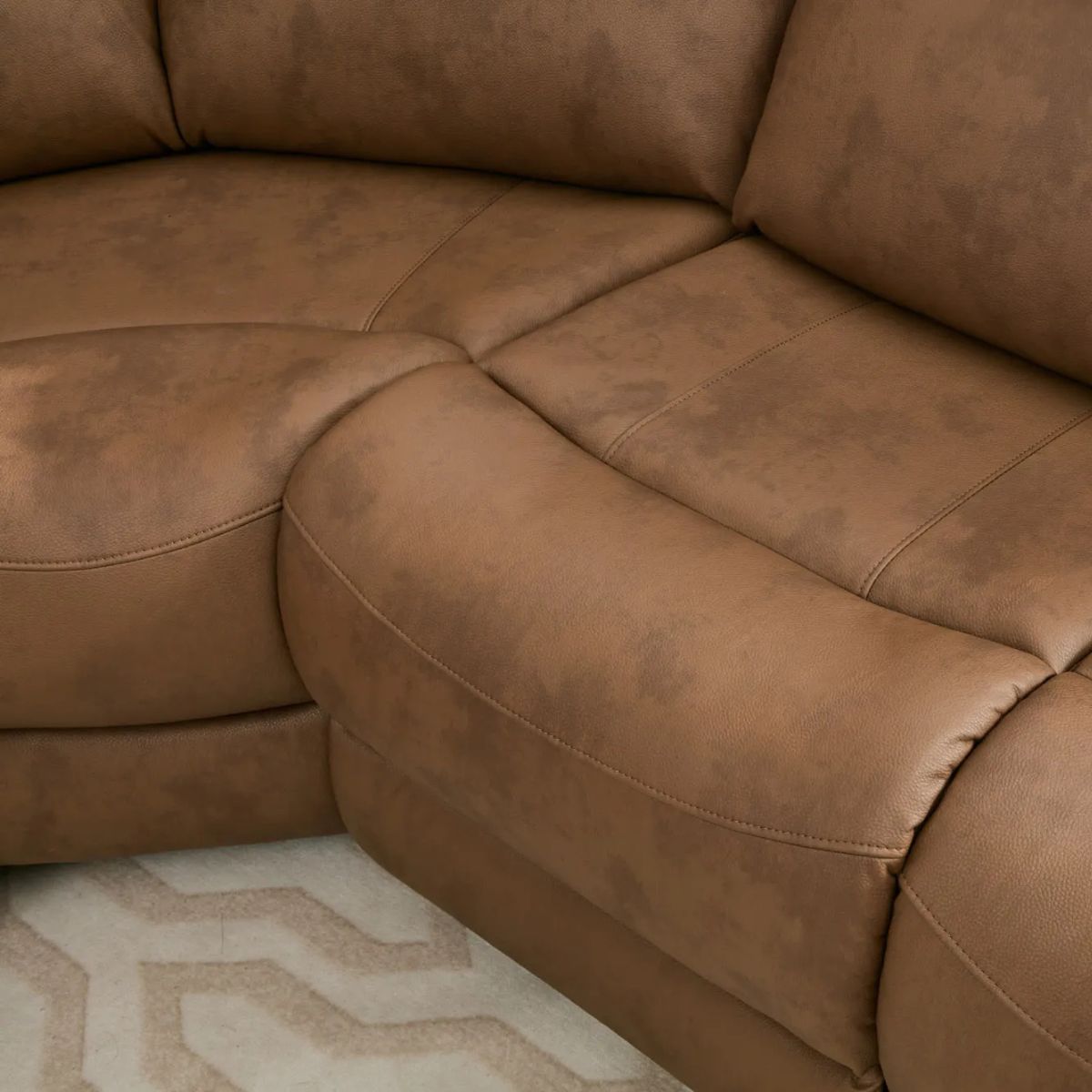 Canapé d'angle inclinable électrique 4 places Biarritz marron