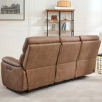 Canapé inclinable électrique 3 places Biarritz marron