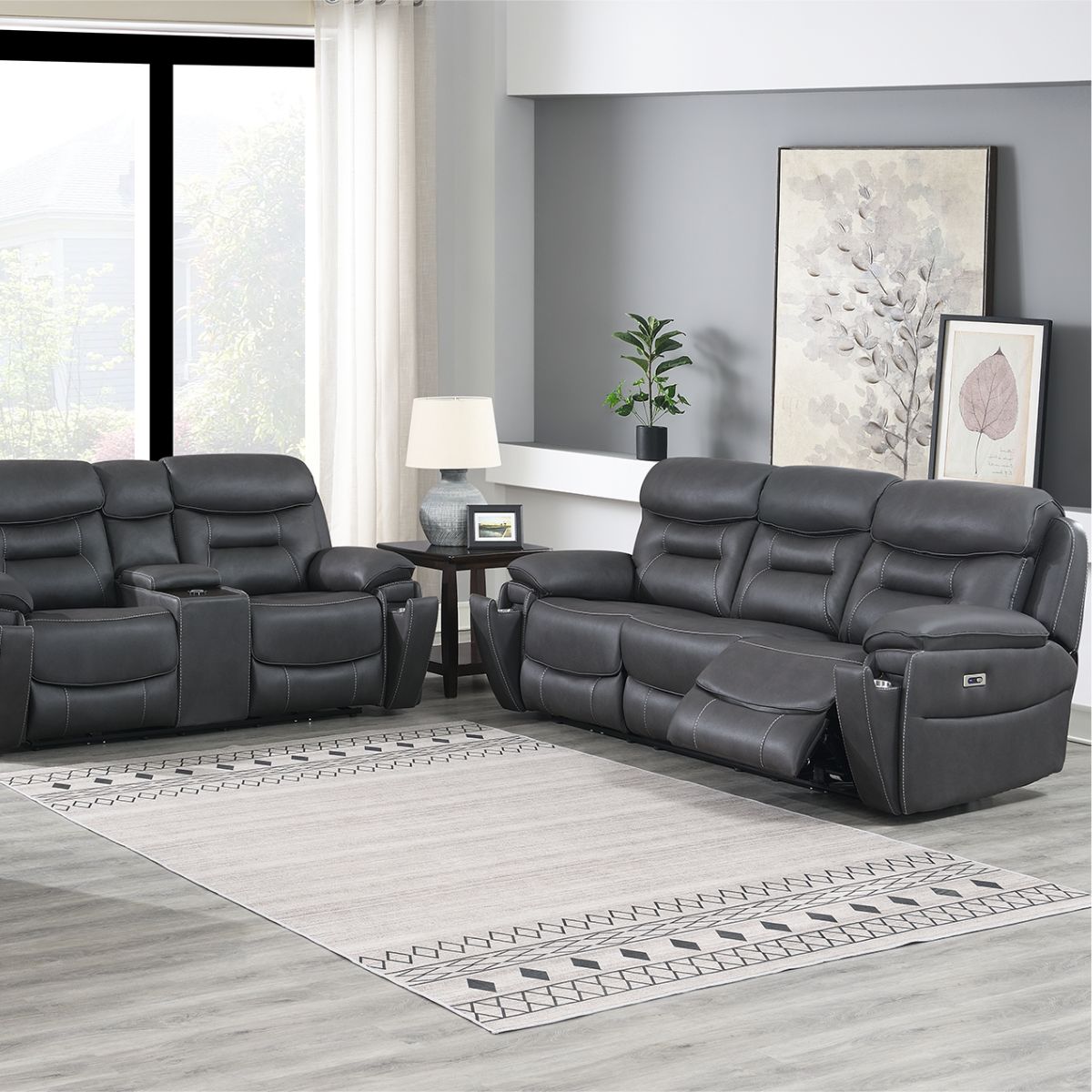 Canapé inclinable électrique 3 places Boxgrove gris