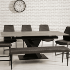 Table de salle à manger extensible Bray sur pied central, 1,6-2 m