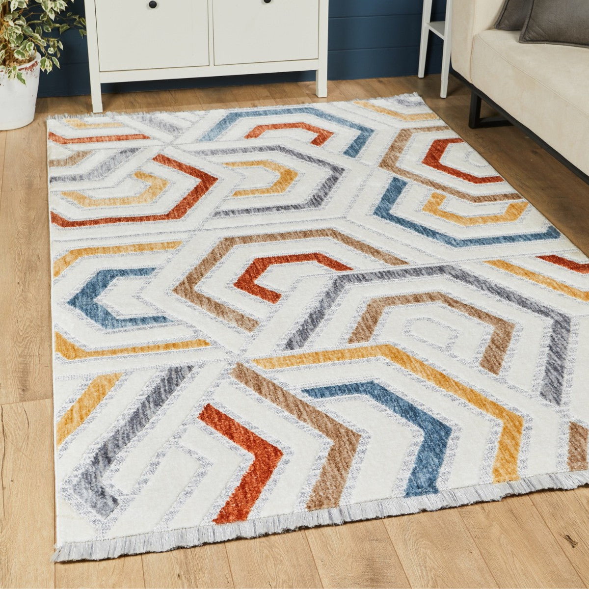 Tapis hexagonal texturé Broadway