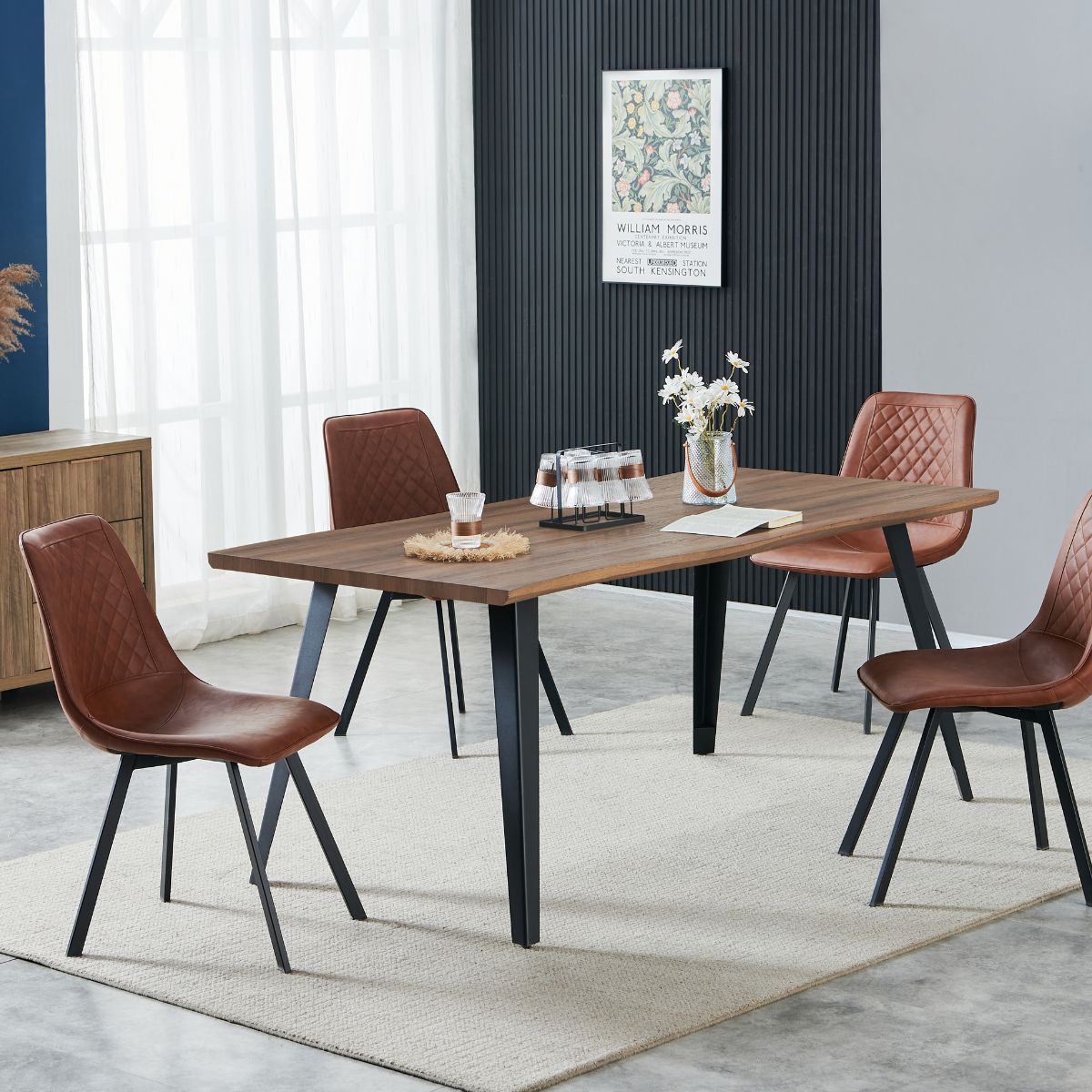 Chaise de salle à manger matelassée Bruce