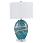 Lampe de table Elise en agate bleue