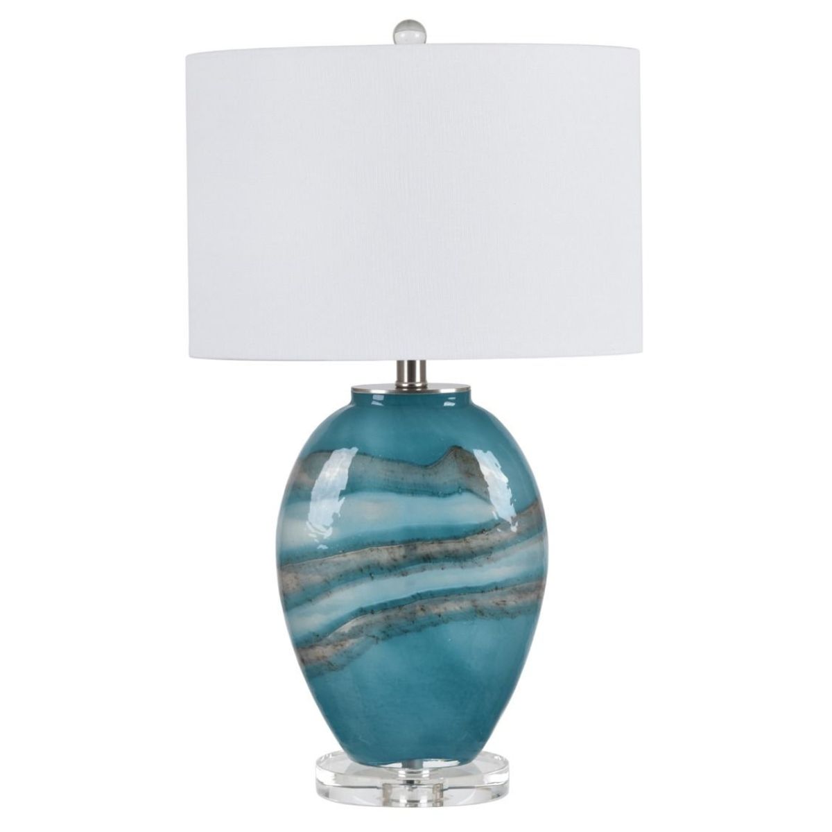 Lampe de table Elise en agate bleue