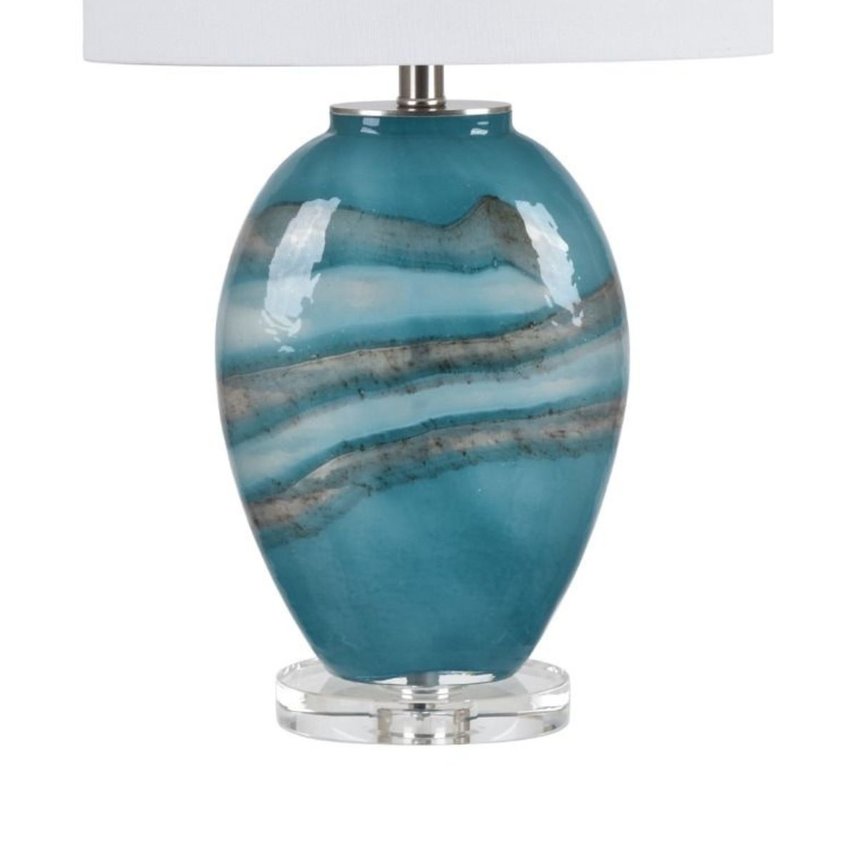 Lampe de table Elise en agate bleue