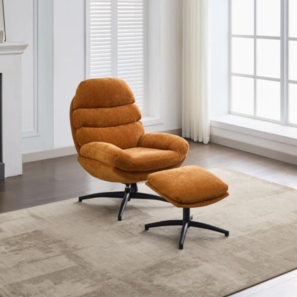 Fauteuil et repose-pieds Caprille