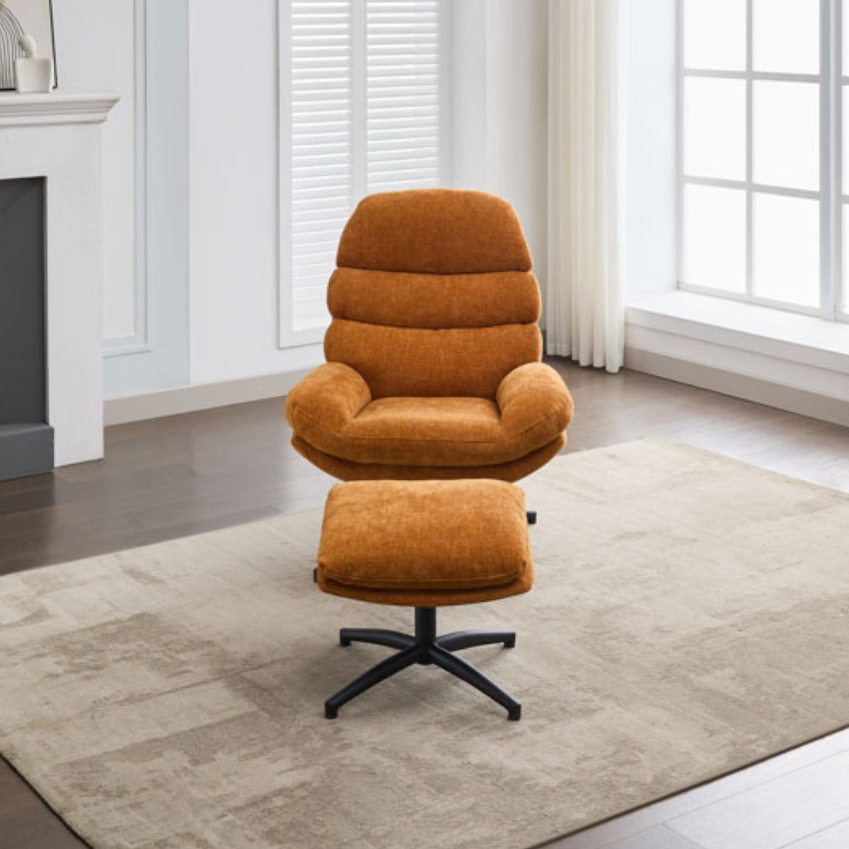 Fauteuil et repose-pieds Caprille