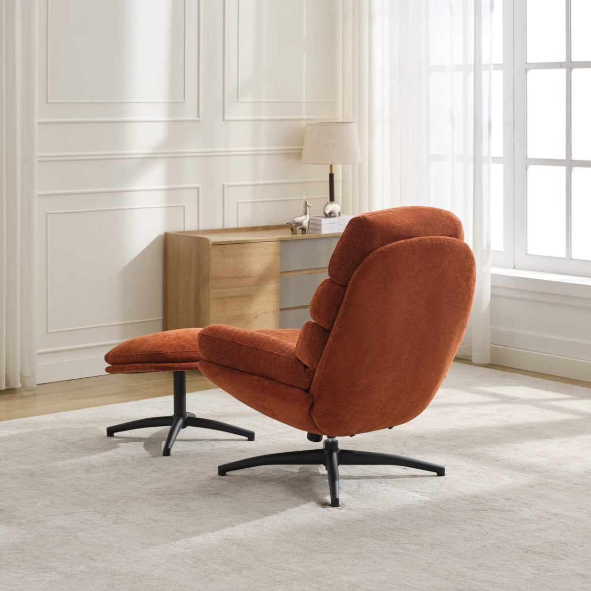 Fauteuil et repose-pieds Caprille