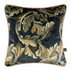 Coussin Cecile vert marine à feuilles