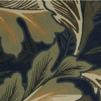 Coussin Cecile vert marine à feuilles