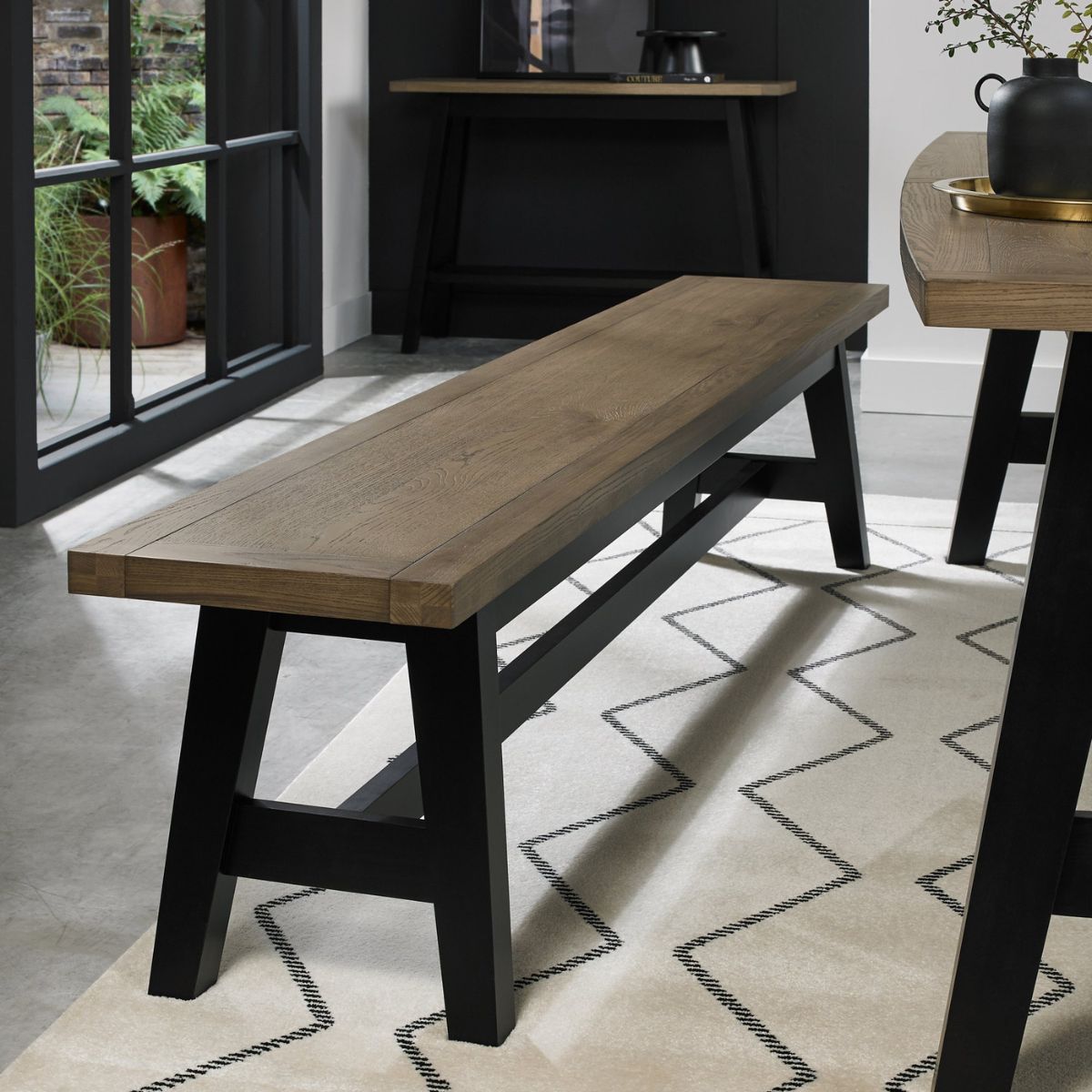 Banc de salle à manger en chêne vieilli Chambéry