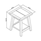 Table de chevet Chambéry en chêne vieilli