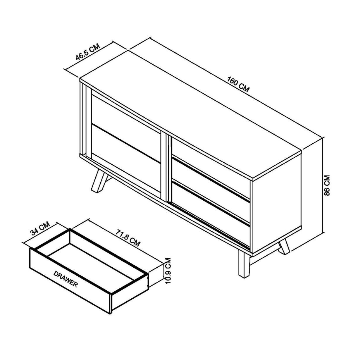 Buffet large en chêne vieilli Chambéry 