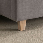 Lit Charles en lin capitonné