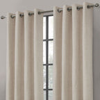 Rideaux occultants beiges à œillets Clayton, prêts à poser