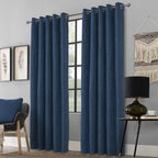 Rideaux occultants bleu indigo à œillets Clayton, prêts à poser