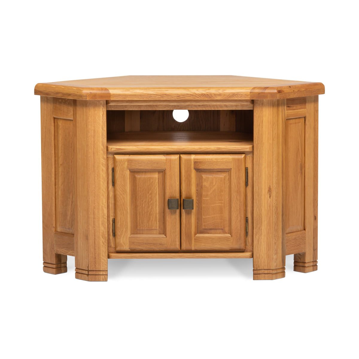 Meuble TV d'angle en chêne Dunloe