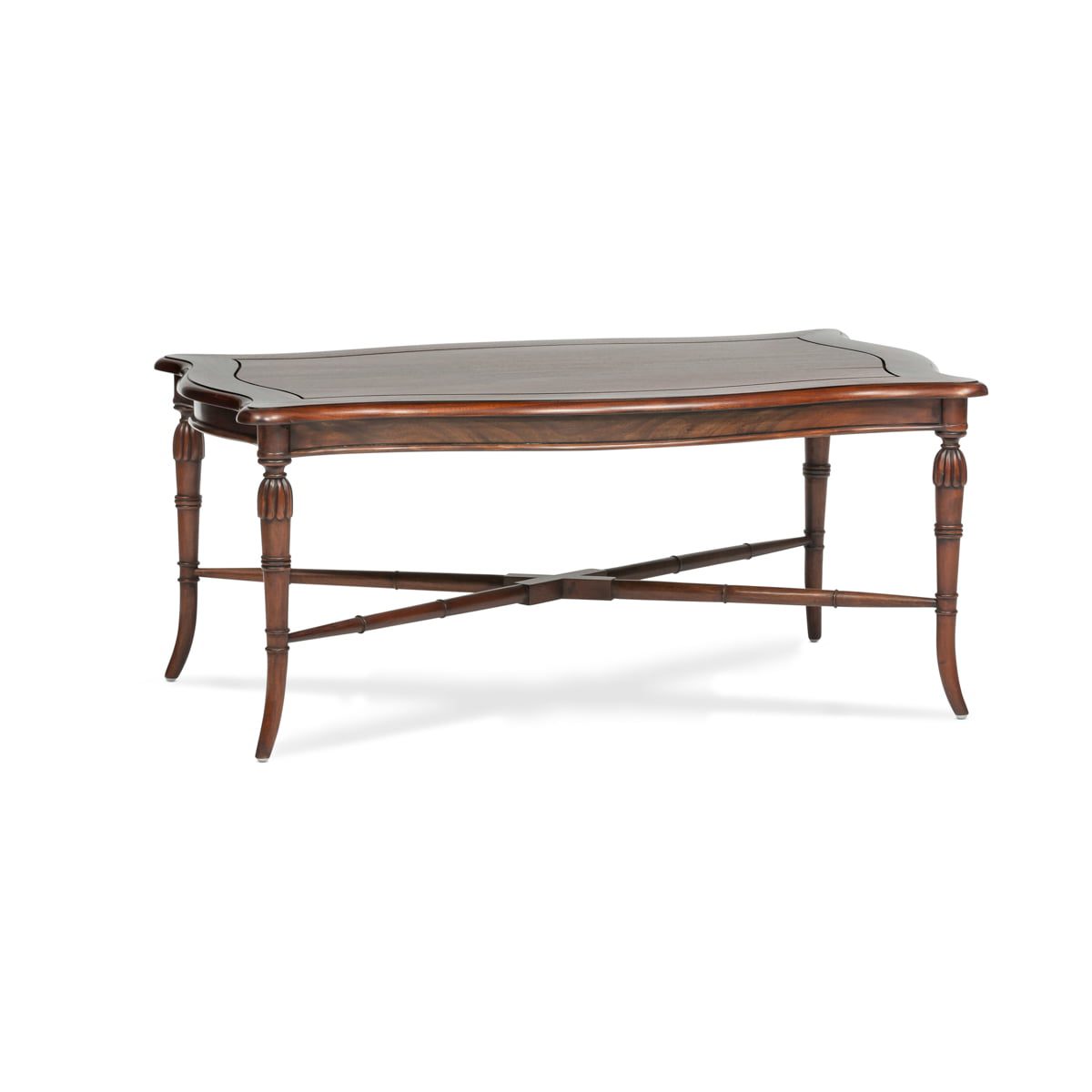 Table basse française Oxbow en acajou foncé